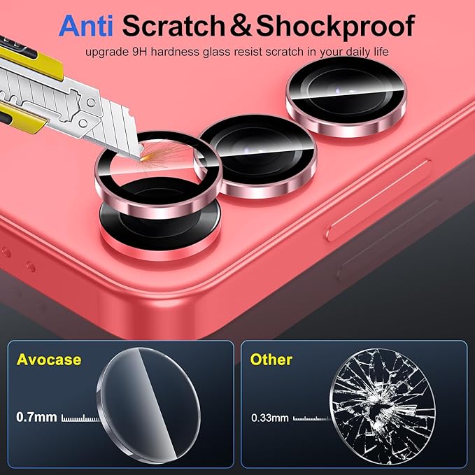 for Samsung Galaxy S25 Camera Lens Protector, Individual Metal Ring Tempered - Image 3