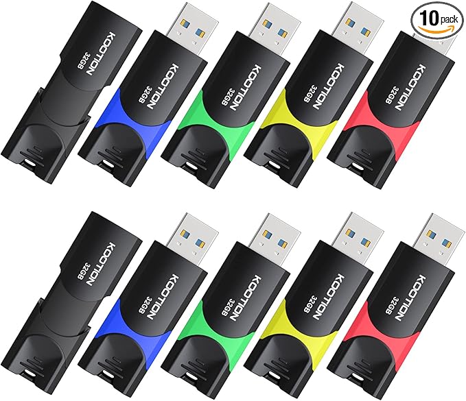 32GB USB 3.0 Flash Drive 10 Pack KOOTION Thumb Drive 3.0 Retractable 32G Zip by KOOTION