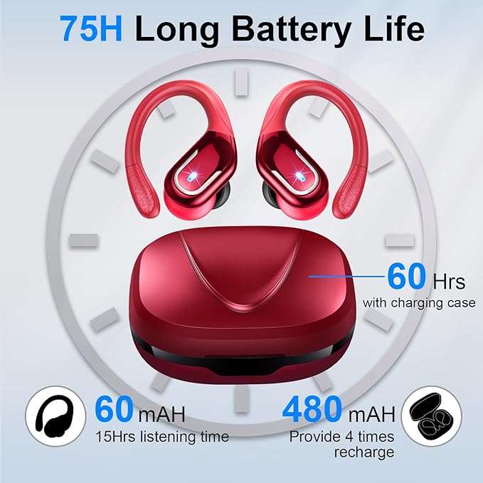 Wireless Earbud, 75Hrs Bluetooth 5.4 Headphones IP7 Waterproof - Image 2