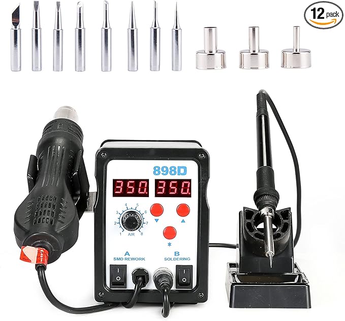 CREWORKS 2 in 1 SMD Soldering Iron & Hot Air Rework Station by CREWORKS