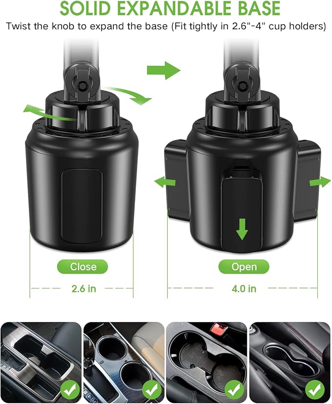 2025 Upgraded Cup Phone Holder for Car, Universal No Shaking Cup Holder Phone - Image 3