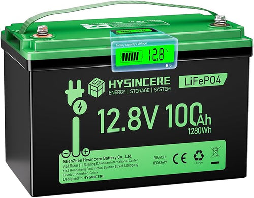 12V 100Ah LiFePO4 Battery BCI Group 31 Lithium Battery, Deep Cycle Battery by HYSINCERE