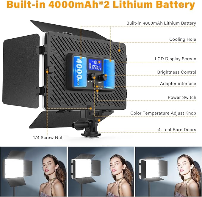 2 Pack Led Video Light Panel Light - Image 2
