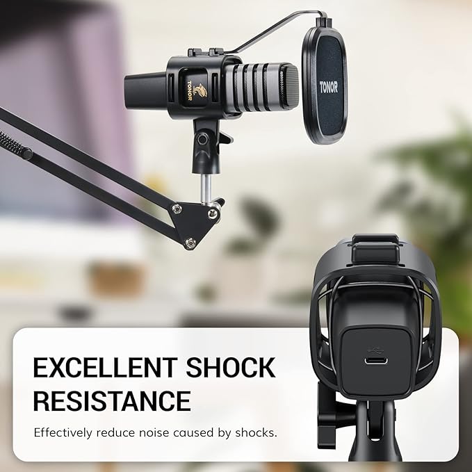 TONOR USB Microphone Kit, PC Podcast Recording Cardioid Condenser Computer Mic - Image 4