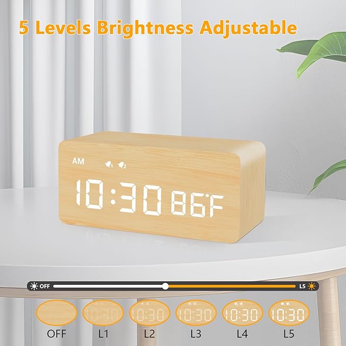 MOSITO Digital Wooden Alarm Clock - Image 2