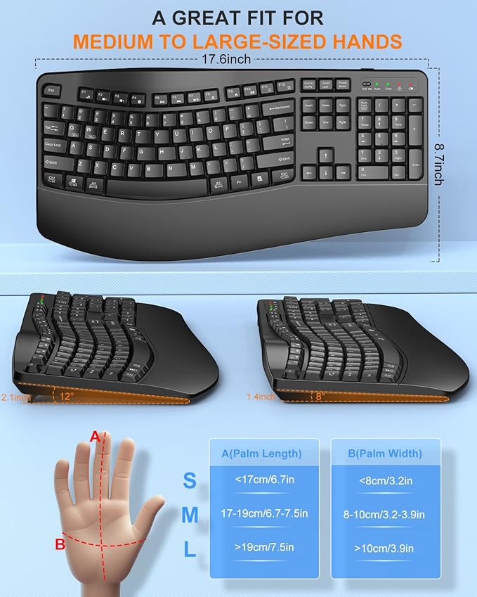 EDJO Ergonomic Wireless Keyboard - Image 5