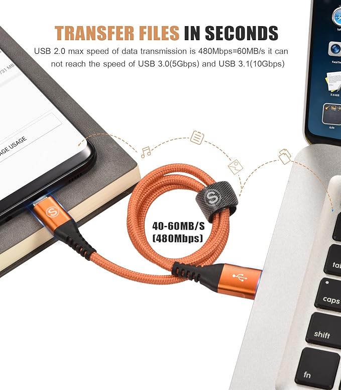 sweguard USB Type C Charger Cable 3.1A Fast Charging Braided USB C Cord - Image 4