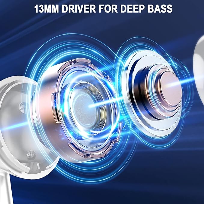 Wireless Bluetooth 5.4 Earbuds, Ear Buds LED Power Display Headphones 6D Stereo - Image 4