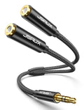JSAUX Headphone Splitter 4ft, Audio Splitter 3.5mm Male TRS to 2 Dual 3.5mm by JSAUX