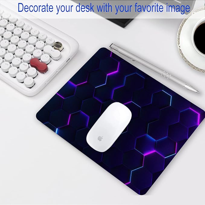 Purple Abstract Art Mouse Pad Personalized Design Computer Laptop Non-Slip - Image 7