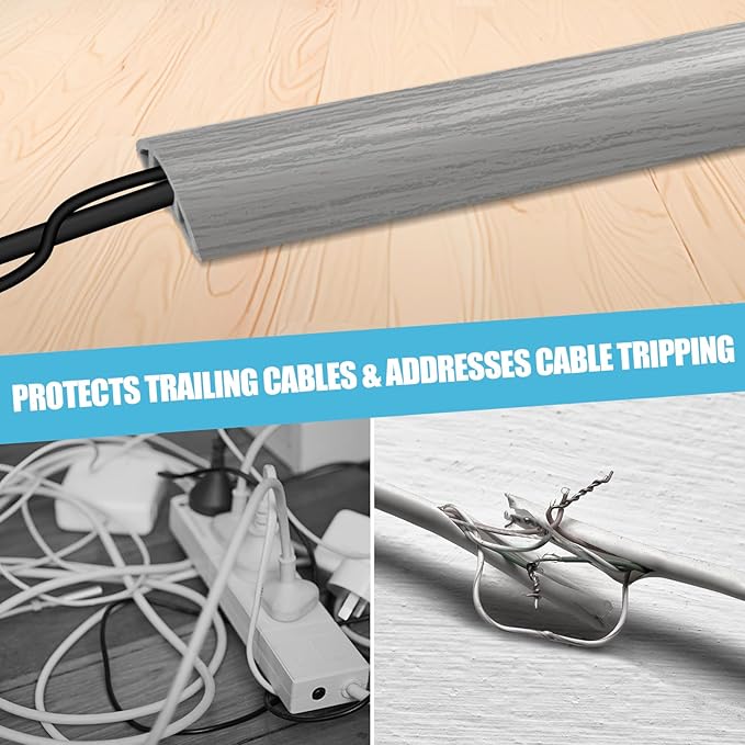 Floor Cord Cover Cavity 0.8"x0.37" Self Adhesive Cord Hider, 3.3FT Low Profile - Image 6