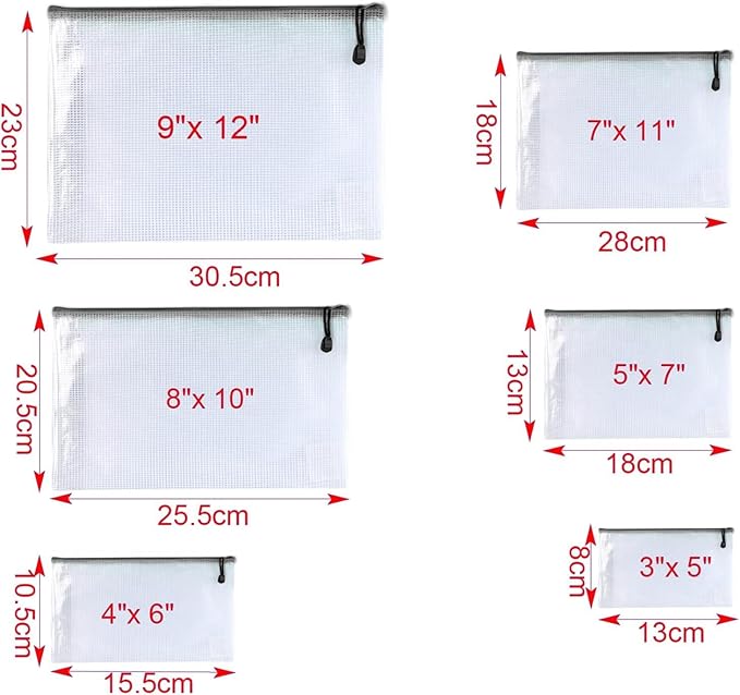 Oaimyy-16 PCS-12 x 16 Inches-Mesh Zipper Pouch, Plastic Zip File Folders Puzzle - Image 3