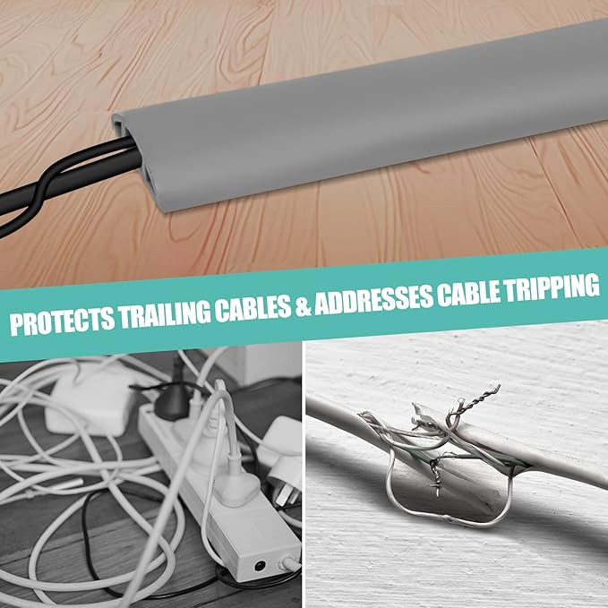 Floor Cord Cover Self Adhesive Cord Hider, 10FT Cable Management, Extension - Image 5