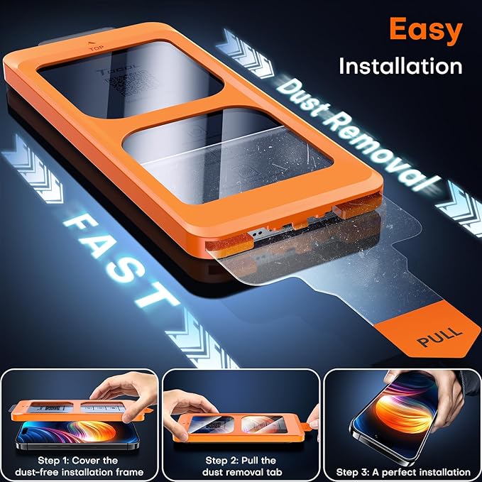 TOCOL for iPhone 16 Plus Screen Protector/iPhone 15 Plus Screen Protector 9H - Image 3