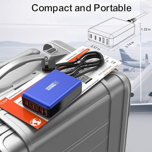 100W USB C Charger, 5 Port USB Tower Charging Hub Fast Charger - Image 2