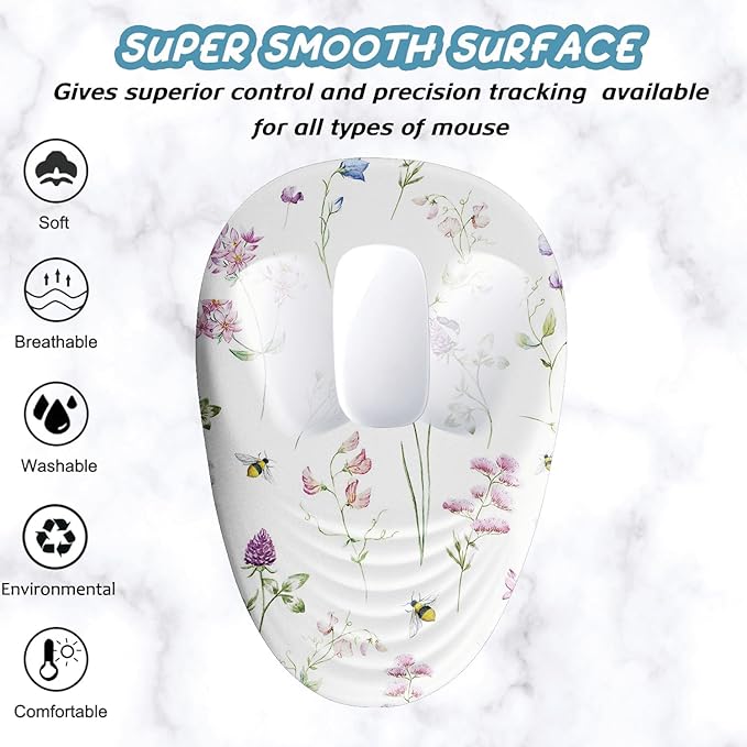 Floral Ergonomic Mouse Pad Wrist Support, Pretty Flowers Mouse Pad - Image 2