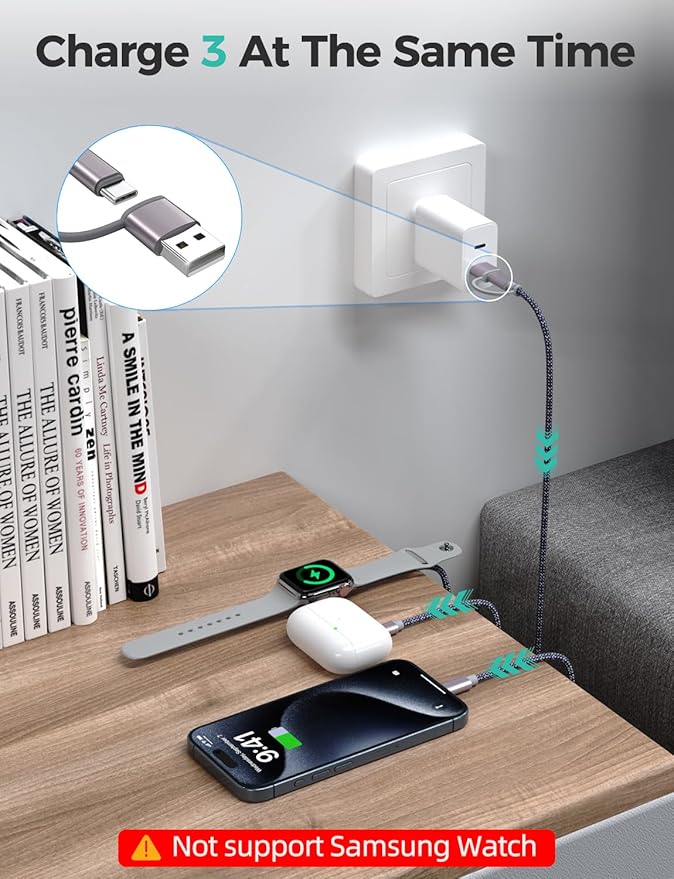 Travel Essentials, Upgraded 3 in 2 USB C Cable - Image 8