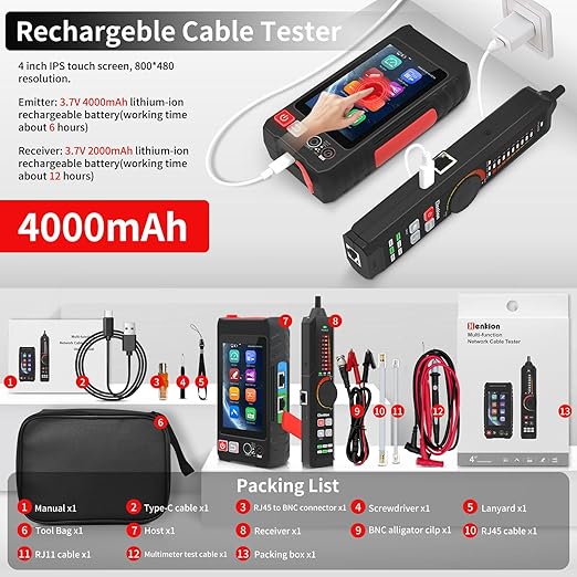 Multifunction RJ45 Network Caber Tester, Full Features UTP Cable Tester Cable - Image 8