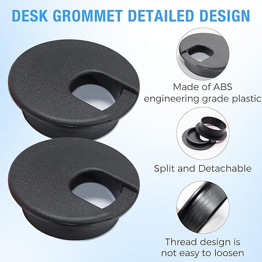Desk Grommet 2", Desk Cord Hole Cover, Cable Grommet ABS Plastic, Desk Hole - Image 3