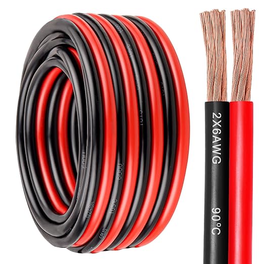6 Gauge Wire 2 Conductors Copper Wire, 6 AWG Battery Cable Oxygen Free Copper by SimpleandPractical