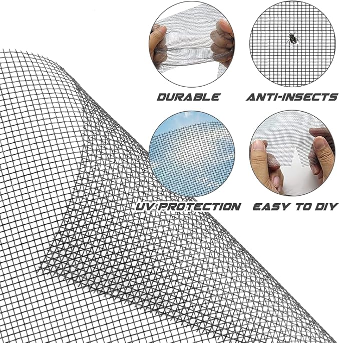 Screen Repair Kit Easy DIY Project 59" x 106" Fiberglass Screen Mesh - Image 2