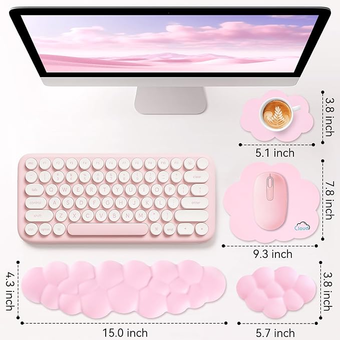 Cloud Wrist Rest for Computer Keyboard, 4-in-1 Memory Foam Leather Cloud - Image 7