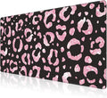 Mouse Pad, Large Rose Pink Leopard Printings Desk Mat, Extended Non-Slip Gaming by NIYLYNSYN