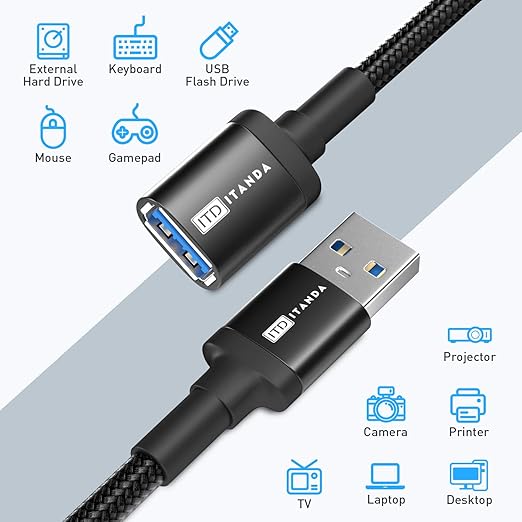 ITD ITANDA 6FT USB Extension Cable USB 3.0 Extension Cord Type A Male to Female - Image 5