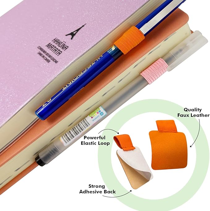 Pen Loop Holder for Notebook 16 Colors Self-Adhesive Stick On Pen Holder - Image 3