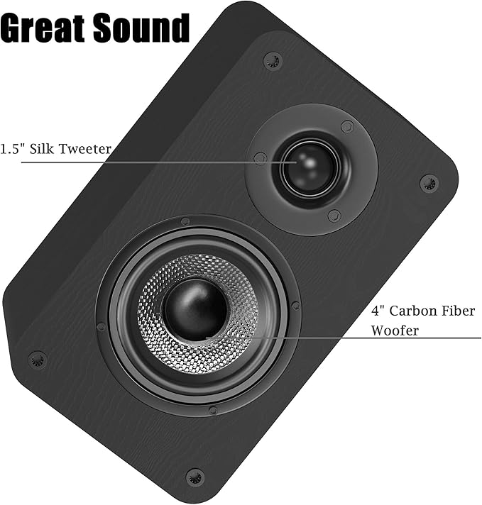 LONPOO Powered Bookshelf Speaker, Active Near Field Studio Monitor - Image 2