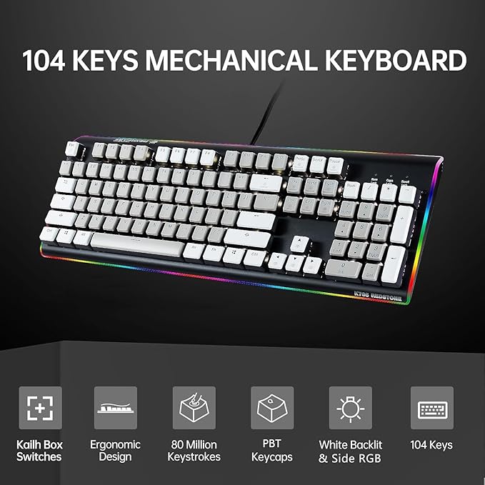 Wired Full Size Mechanical Keyboard, Aluminum Housing Built - Image 2