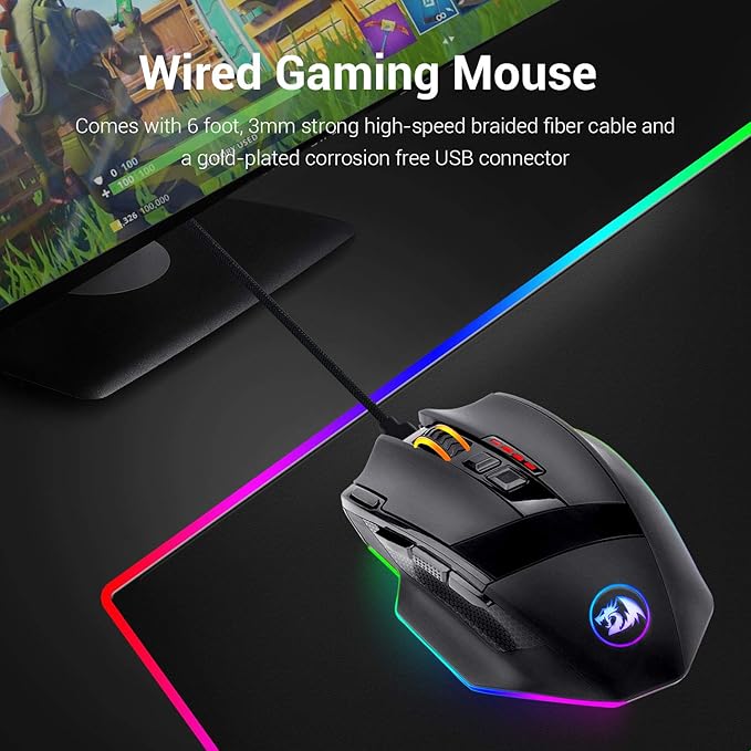 Redragon M801 Gaming Mouse, RGB PC Gaming Mouse MMO - Image 8