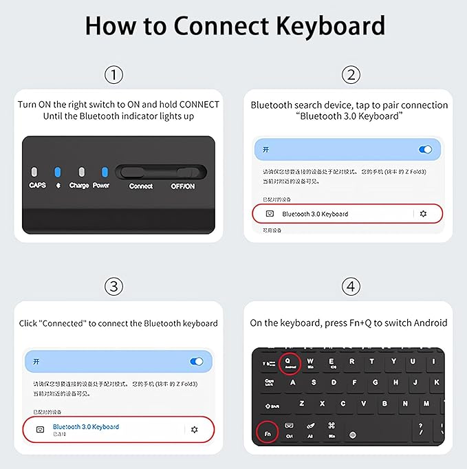 for Samsung Galaxy Z Fold 7 6 5 Keyboard and Mouse, Portable Mini 7.9inch - Image 8
