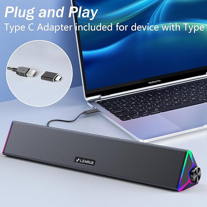 LENRUE Computer Speakers for Desktop, PC Speakers - Image 5