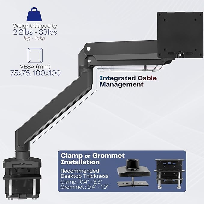 VIVO Premium Aluminum Monitor Arm - Image 5