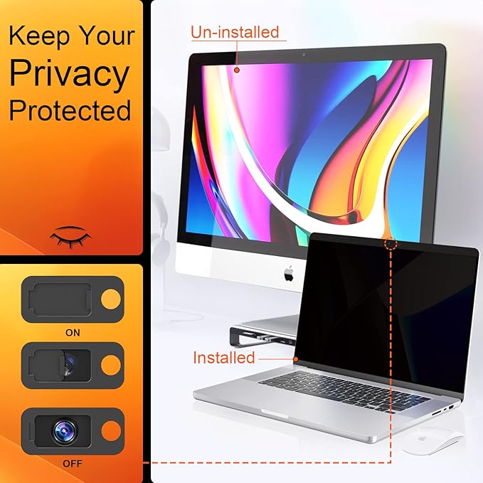 Mamol Privacy Screen MacBook Air 13 Inch, Magnetic Removable Anti Blue Light - Image 2