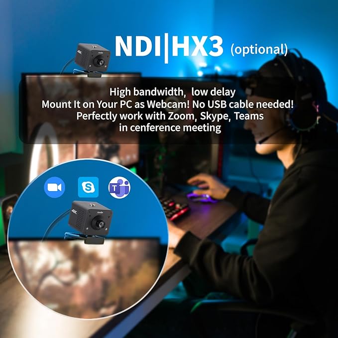 4K POV Camera Webcam PoE, Simultaneously HDMI & SDI Output, RTSP/RTMP/SRT - Image 5