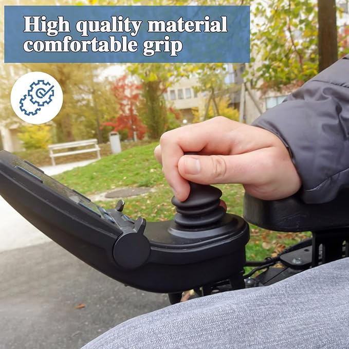 4 Pcs Wheelchair Joystick Button Cap Joystick Controller Knob and Gaiter Black - Image 2