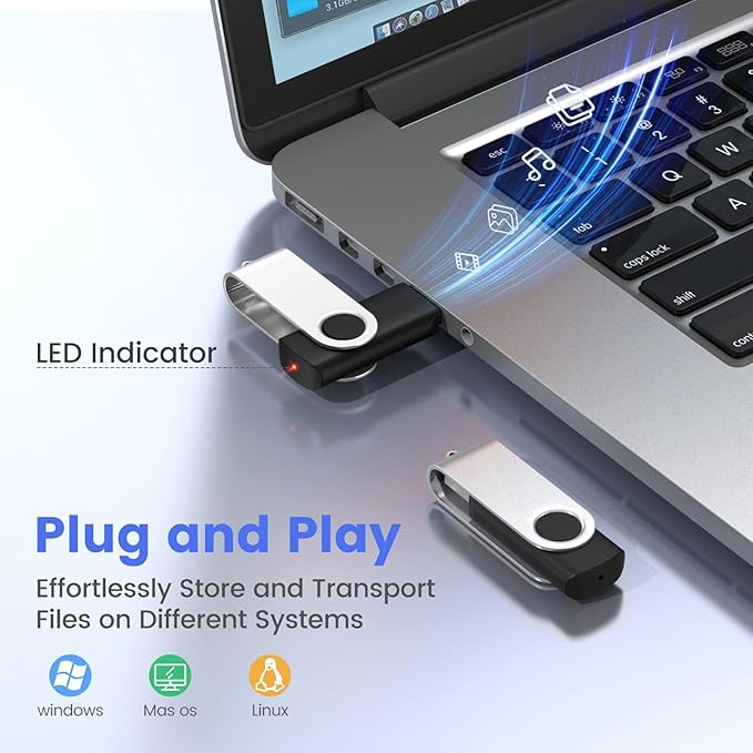 ABLAZE 16GB USB Flash Drive 100 Pack, USB 2.0 Thumb Drives Bulk Memory Sticks - Image 2