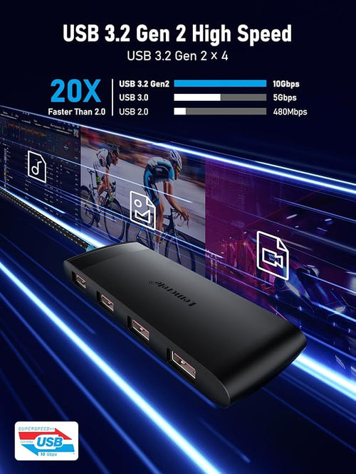 10Gbps USB C Hub, 4 Ports USB 3.2 Splitter - Image 2