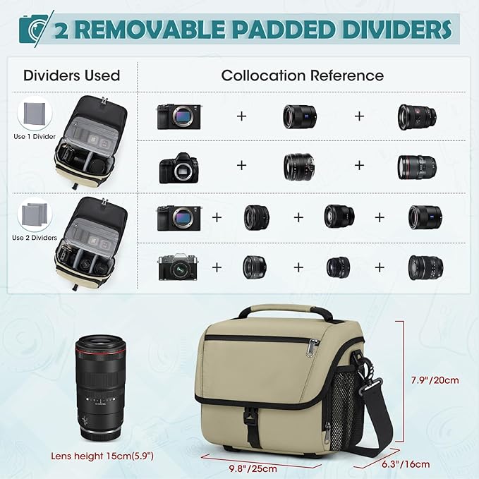 RAINSMORE Camera Bag, DSLR/SLR/Mirrorless Camera Case - Image 3