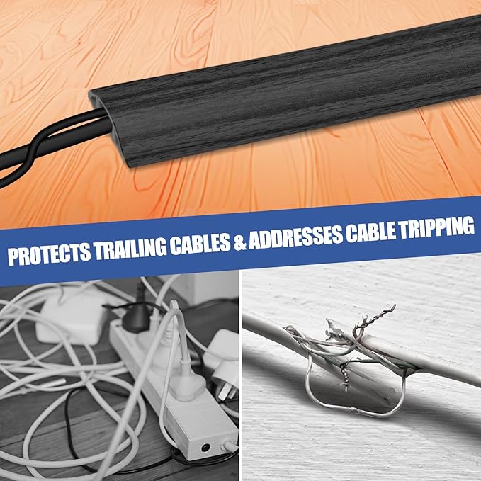 Floor Cord Cover Self Adhesive Cord Hider, 10FT Cable Management, Extension - Image 6