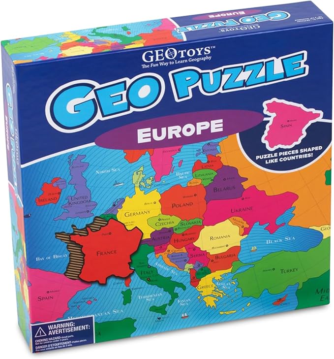 GeoToys GeoPuzzle, Europe Shaped Jigsaw Puzzles, Geography Game & Map Puzzle - Image 6