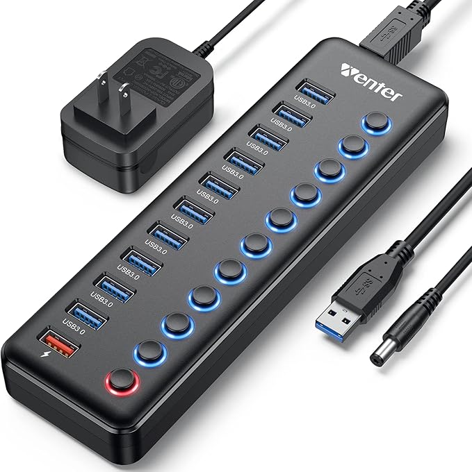 Powered USB Hub, Wenter 11-Port USB Splitter Hub by Wenter