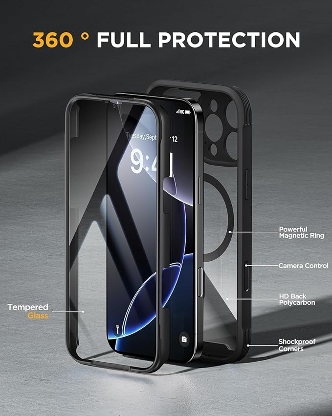 Miracase Magnetic for iPhone 16 Pro Case Full-Body Phone - Image 2