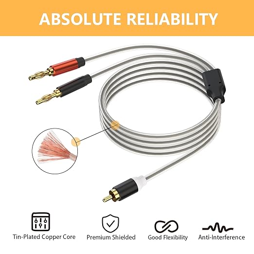 HOSONGIN RCA to Banana Plug Speaker Cable 3.3 Feet -2 Pack - Image 4