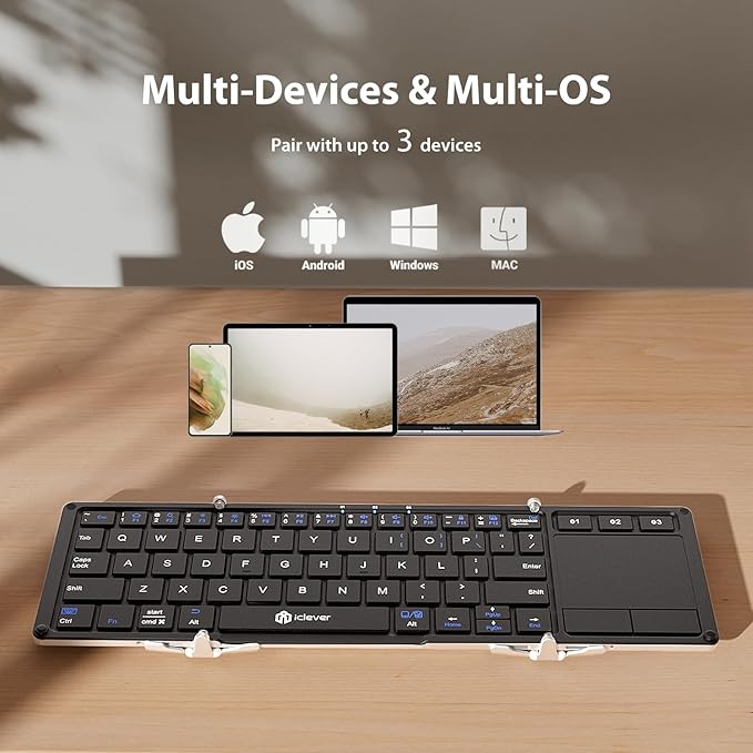 iClever Foldable Keyboard, BK08 Foldable Bluetooth Keyboard - Image 2