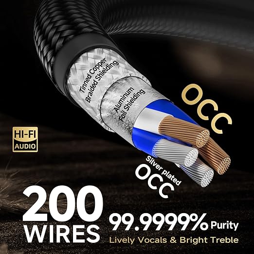 TODN Hi End RCA Cables Audiophile RCA to RCA Stereo HiFi Audio Cable - Image 2