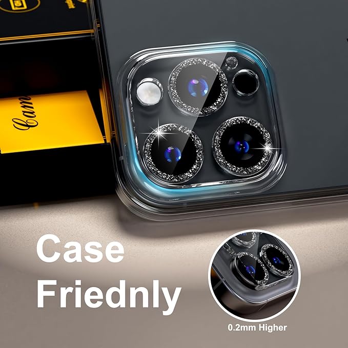 beuxece for 6 Pack iPhone 15 Pro/iPhone 15 Pro Max Camera Lens Protector 9H - Image 5