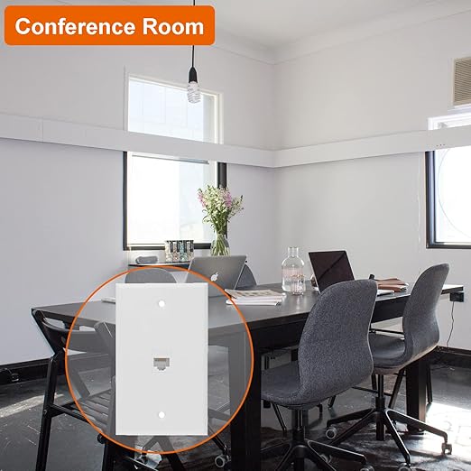 Ethernet Wall Plate, 1 Port Cat 6 RJ45 Keystone Female to Female Wall Plate - Image 4